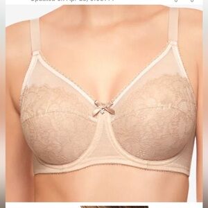 Wacoal Retro Chic 40D Full Coverage Chantilly Lace in Toast unlined underwire